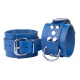 Algemas de couro Ultra Blue Leather Handcuffs