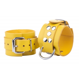 ULTRA Yellow Leather Handcuffs