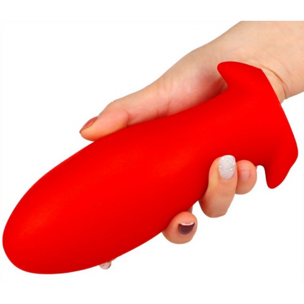 Saurus Egg XL Plug de Silicone 16,5 x 7,3cm Vermelho