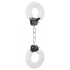 Pleasure Furry White Handcuffs