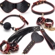 Kit de 7 piezas Bdsm Caimán Negro-Rojo