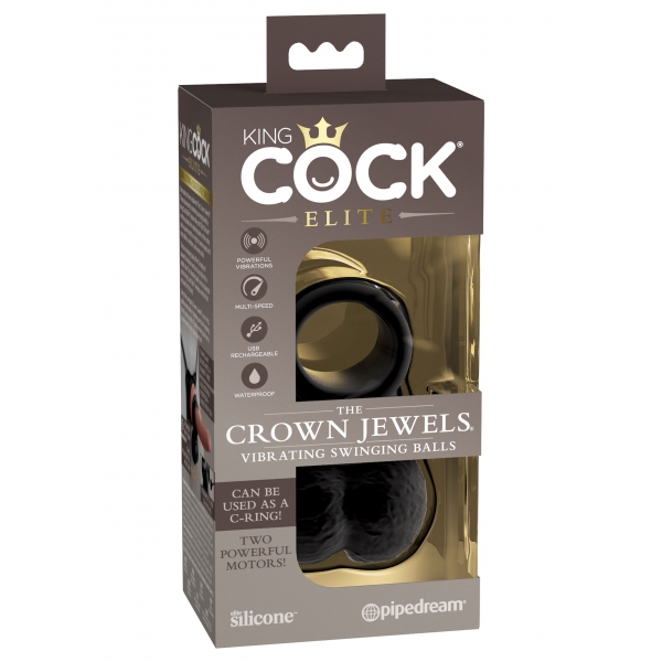 The Crown Jewels King Cock Vibrierende Hoden Schwarz