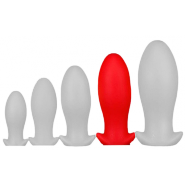 Plug en silicone SAURUS EGG XL 16.5 x 7.3cm Rouge