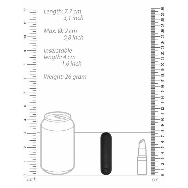 Mini Vibro Bullet Up 7.7 x 2cm Noir