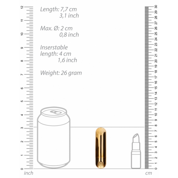 Mini Vibro Bullet Up 7,7 x 2 cm Oro