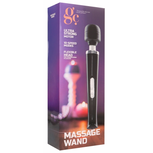 Stimulator Mega Wand 32cm - Kopf 6cm Schwarz