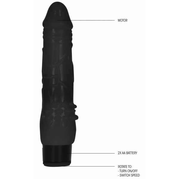 Consolador Vibrador Fat 17 x 5cm Negro