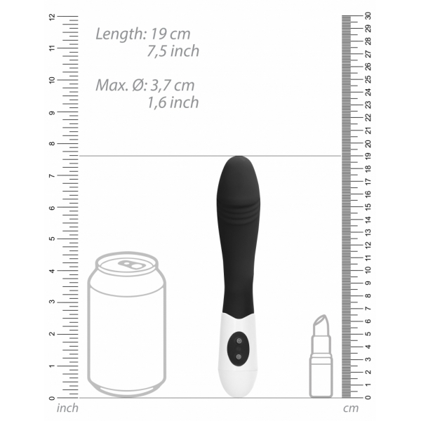 Vibrador acanalado 12 x 3,7cm Negro