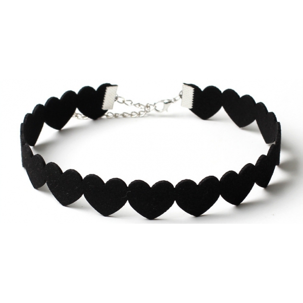 Collar Multi Corazón Negro