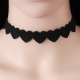 Multi Heart Necklace Black