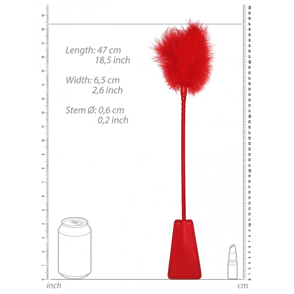 Ouch Whip and Duster 43cm Red