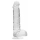 6" / 15 cm Realistic Dildo With Balls - Transparent