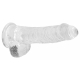 6" / 15 cm Realistic Dildo With Balls - Transparent