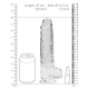 9" / 23 cm Realistic Dildo With Balls - Transparent