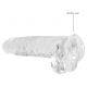 9" / 23 cm Realistic Dildo With Balls - Transparent