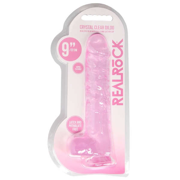 Dildo Crystal Clear 19 x 4.5cm Pink