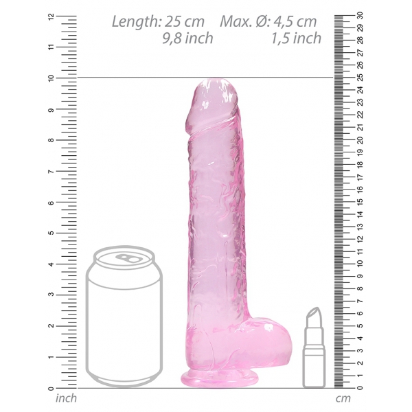 Crystal Clear Dildo 19 x 4.5cm Pink