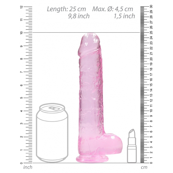 Dildo Crystal Clear 19 x 4.5cm Pink