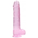 Dildo trasparente 19 x 4,5 cm rosa