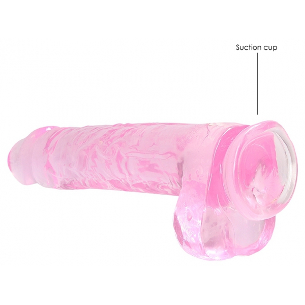 Dildo Crystal Clear 19 x 4.5cm Pink