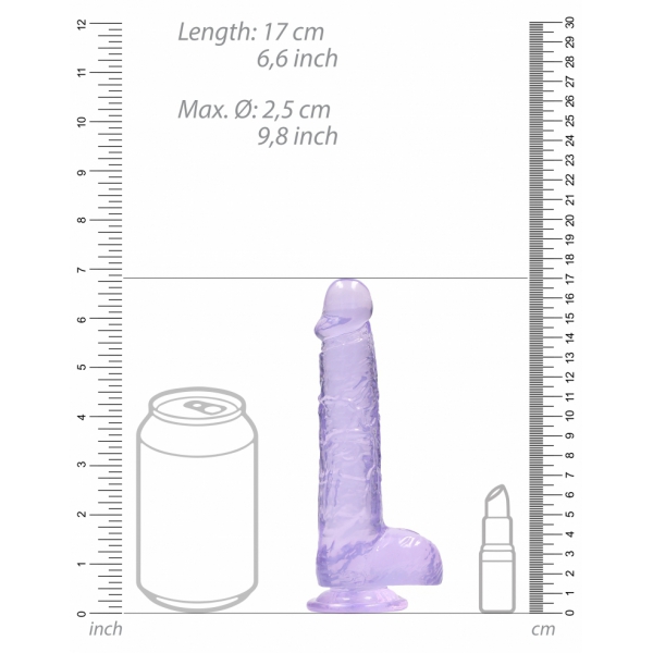 Dildo transparente 12 x 3cm roxo