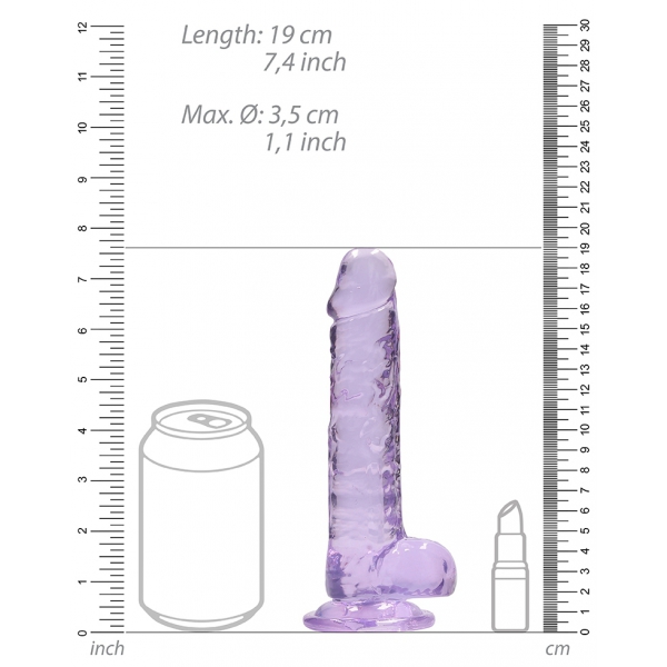 Dildo Cristalino 14 x 3,5cm Púrpura