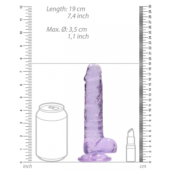 Dildo trasparente 14 x 3,5 cm viola