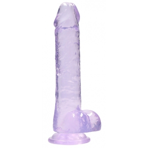 Real Rock Crystal Consolador Cristalino 16 x 4cm Morado