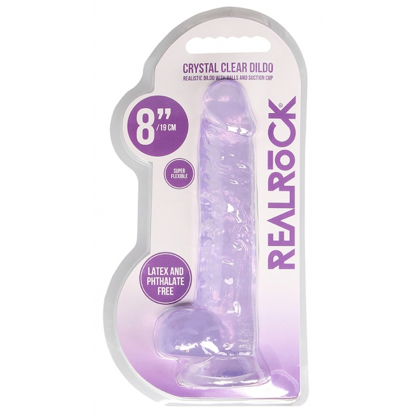 Dildo cristalino 16 x 4cm roxo