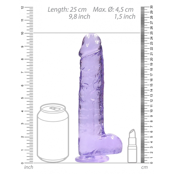 Dildo Crystal Clear 19 x 4.5cm Violett