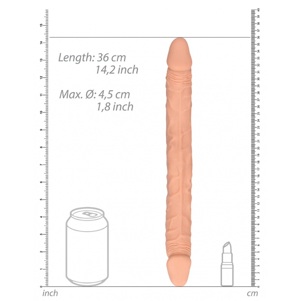 Dildo doppio Realrock 36 x 4,4 cm Carne