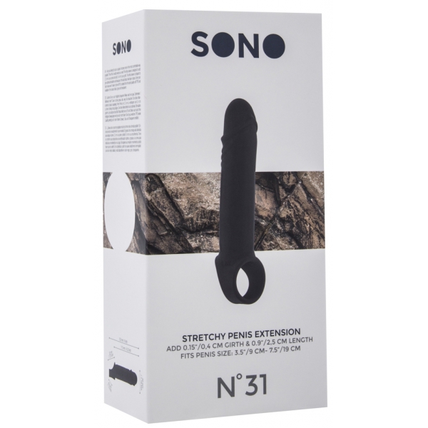 Penis Sleeve Stretchy Penis Sono N°31 - 11 x 3cm Zwart