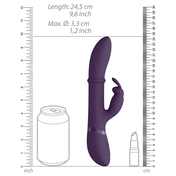 Vibro Rabbit Halo 24,5 x 3,5cm Morado