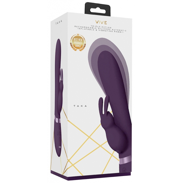 Vibro Conejo Taka 22 x 6cm Morado