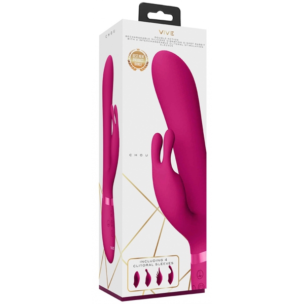 Vibro Rabbit Chou 23 x 3,5cm Rosa