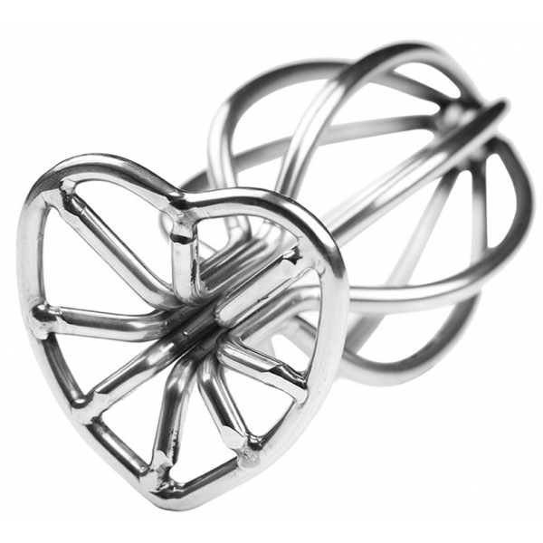 Hollow Stainless Steel Heart Anal Plug L