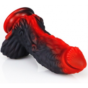 MONSTERED Dildo Dragon Yong 15 x 5,5 cm nero-rosso