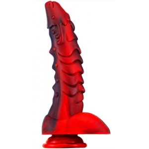 MONSTERED Magic Dragon Silica Gel Colorful Dildo - Fire BLACK