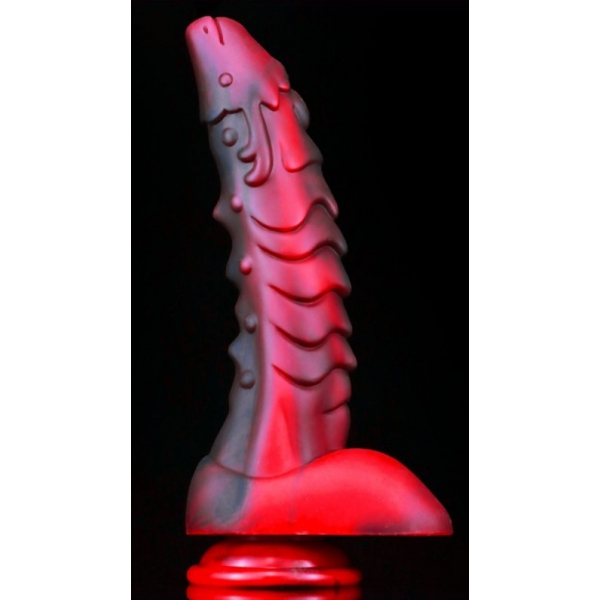 Consolador Dragon Sarkan 19 x 4,5cm Negro-Rojo