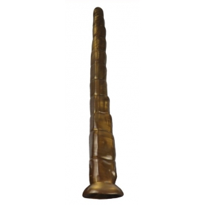 MetallicAnal Dildo Longo de Cobra-Rato Monstro 45 x 5,5cm Ouro