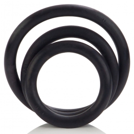 Set di 3 anelli in gomma morbida neri