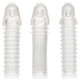 Calexotics Kit de 3 Gaines de pénis texturées Ribbed Extend 14 x 4cm