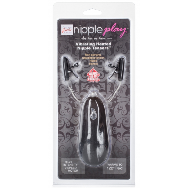 Vibrating Heated Nipple Teaser Black