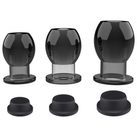 Hollow Butt Plug With Stopper BLACK