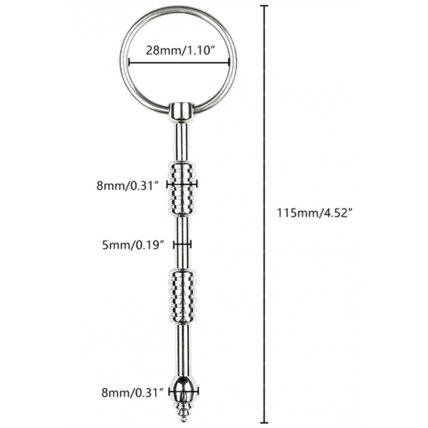 Tige d'urètre en métal Clave 8.5cm - Diamètre 8mm