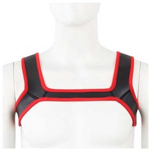 KinkHarness Imbracatura larga in neoprene nera-rossa Should