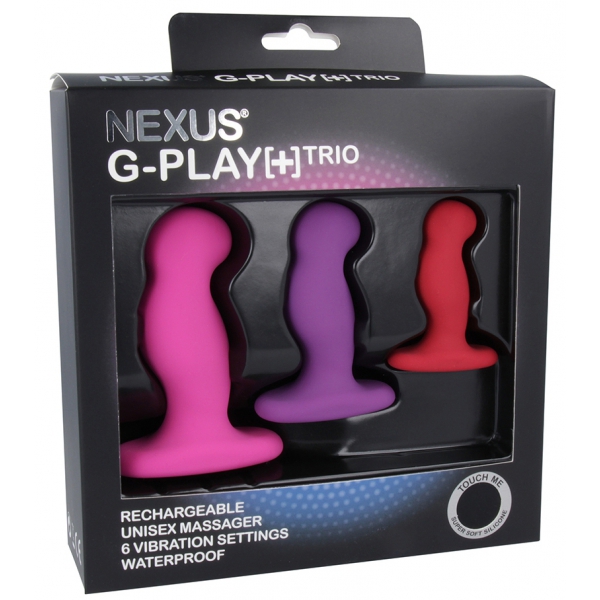 Nexus - G-Play Trio Plus Unisex Vibrator Pack S/M/L Pink Red Purple