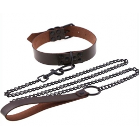 Colorful O Ring Punk Collars With Lead BROWN