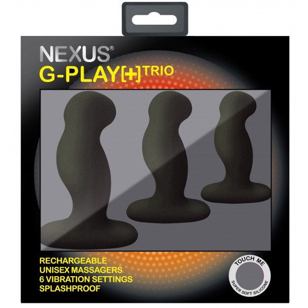 3er-Set Vibrationsplugs G-Play Nexus Schwarz