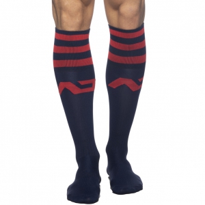 Addicted High socks BASIC SOCKS Navy-Red